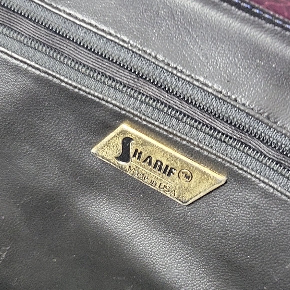 Vintage Sharif Multicolor Leather Satchel in Green, Purple and Burgundy - Picture 14 of 14